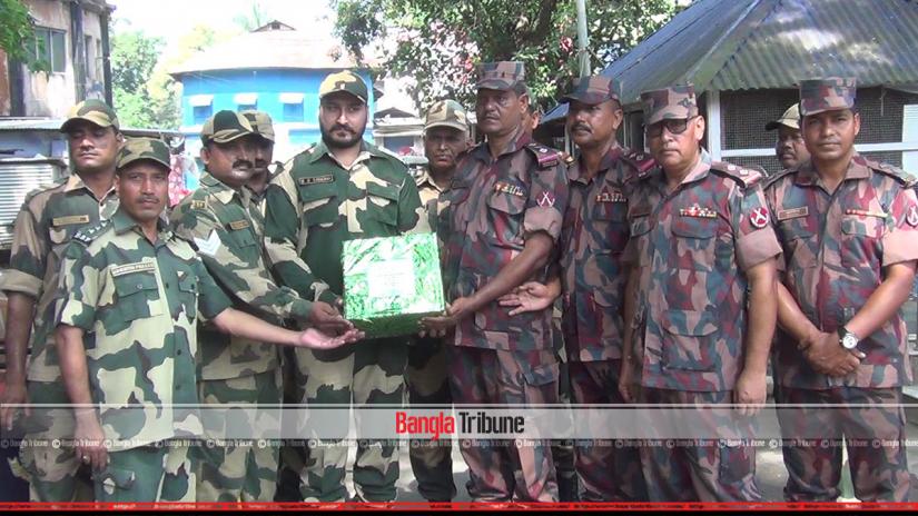 Border Guard Bangladesh (BGB) and India’s Border Security Force (BSF) exchange greetings and sweets on the holy occasion of Eid-ul-Azha at the border on Monday, August 12, 2019 Dhaka Tribune
