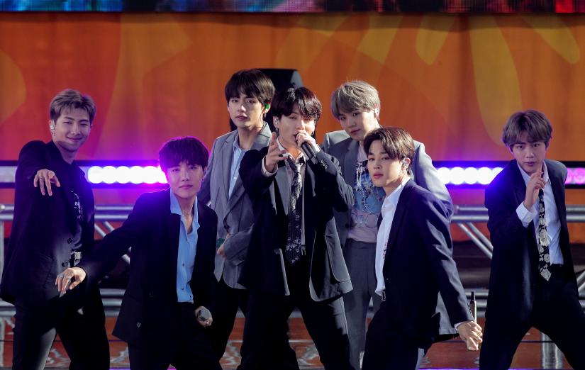 Members of K-Pop band, BTS perform on ABC`s `Good Morning America` show in Central Park in New York City, US, May 15, 2019. REUTERS