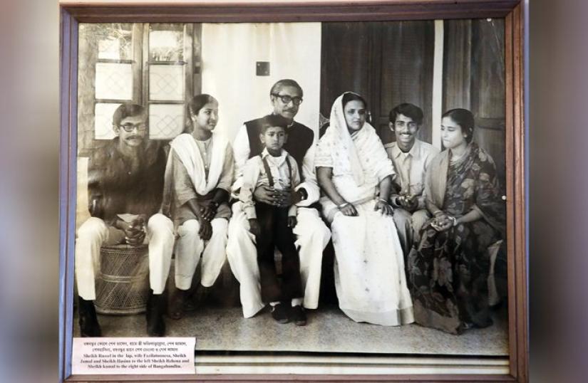 This family portrait of Sheikh Mujibur Rahman with his wife and children hangs on a wall inside the Bangabandhu Museum on Dhanmondi 32. Prime Minister Sheikh Hasina and her sister Sheikh Rehana are the only ones who survived August 15, 1975.