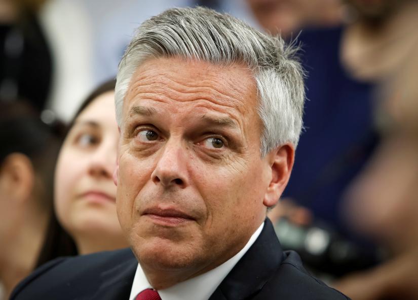 US ambassador to Russia Jon Huntsman looks on during a news conference of U.S. National Security Adviser John Bolton in Moscow, Russia June 27, 2018. REUTERS/File Photo
