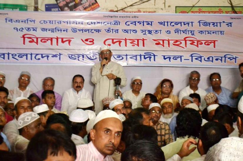 Mirza Fakhrul Islam Alamgir attends a doa mahfil at its party office on the occasion of Khaleda Zia's birthday in Naya Paltan in Dhaka on Friday (Aug 16).