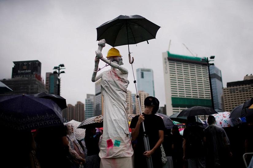 Anti-extradition bill protesters march to demand democracy and political reforms, in Hong Kong, China August 18, 2019. REUTERS
