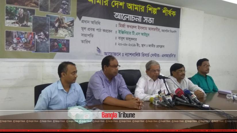 BNP Secretary General Mirza Fakhrul Islam Alamgir speaking at a the media during a program at National Press Club on Tuesday (Jul 20).