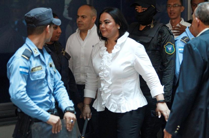 Former first lady Rosa Elena Bonilla de Lobo arrives at a court hearing after being convicted on graft charges, in Tegucigalpa, Honduras August 20, 2019. REUTERS