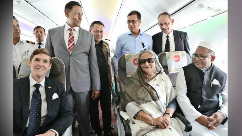 Prime Minister Sheikh Hasina inaugurates ‘Gangchil’ on Thursday (Aug 22). PHOTO: FOCUS BANGLA