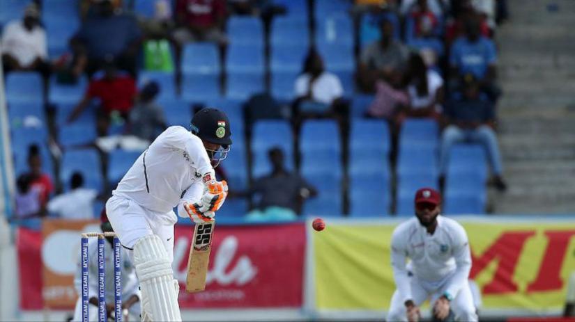 Ajinkya Rahane made 81 as India advanced to 203 for the loss of six wickets at stumps on a rain-affected opening day of the first test against West Indies in North Sound, Antigua on Thursday (Aug 22). Twitter/@BCCI