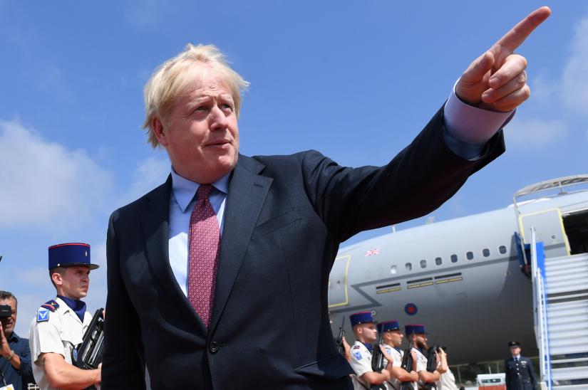 Britain`s Prime Minister Boris Johnson arrives in Biarritz for the G7 summit, France, August 24, 2019. REUTERS
