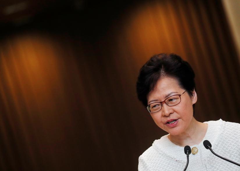 Hong Kong`s Chief Executive Carrie Lam attends a news conference in Hong Kong, China September 10, 2019. REUTERS
