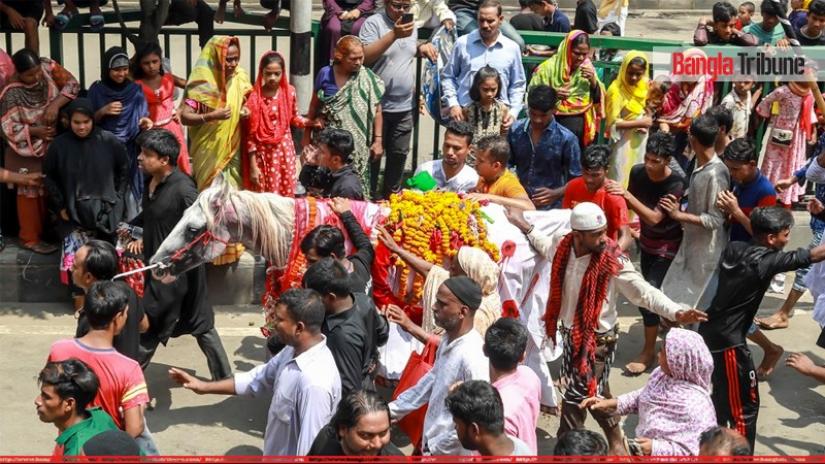 Devotees at Ashura processions. Photo: SAZZAD HOSSAIN/Bangla Tribune