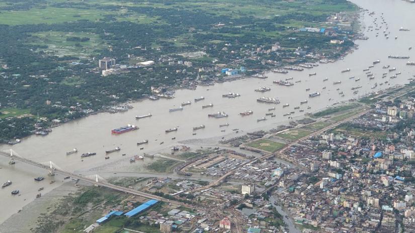 This undated picture taken from the social media shows the Karnaphuli River in the port city of Chattogram, Bangladesh. TWITTER/@Bangladesh_Amr