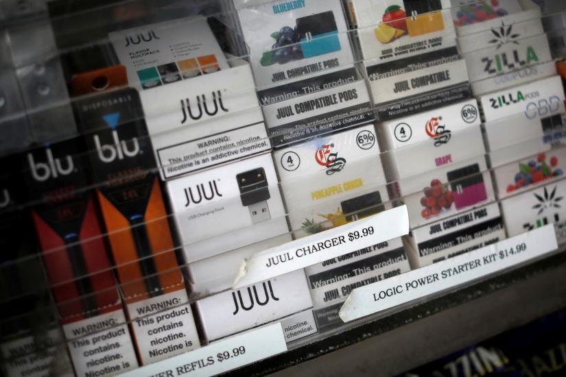 Vaping products are seen for sale at a shop in Manhattan in New York, U.S., September 10, 2019. REUTERS