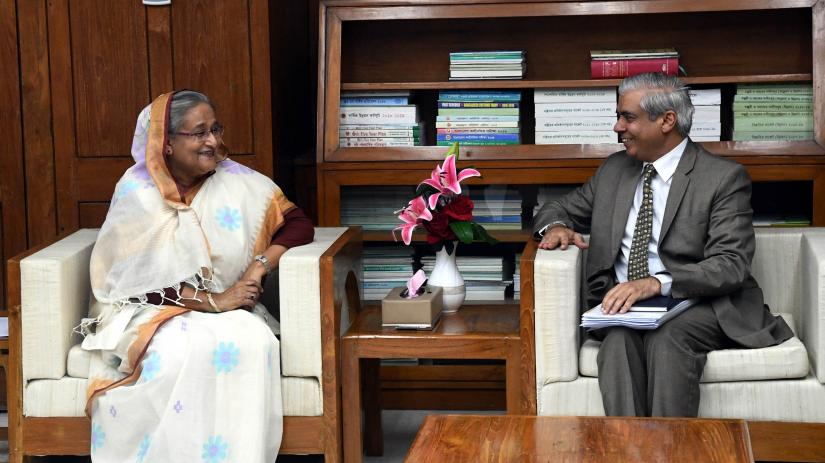 ADB Country Director for Bangladesh Manmohan Parkash meets Prime Minister Sheikh Hasina at the latter`s parliament office in Dhaka on Wednesday (Sept 11). FOCUS BANGLA
