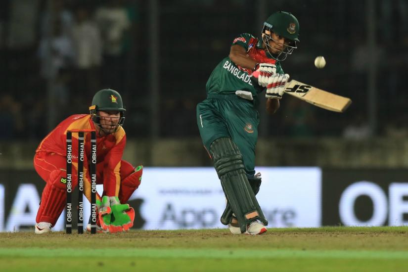 Bangladesh`s Afif Hossain in action during their first T20I against Zimbabwe in Mirpur Friday PHOTO/Md Manik