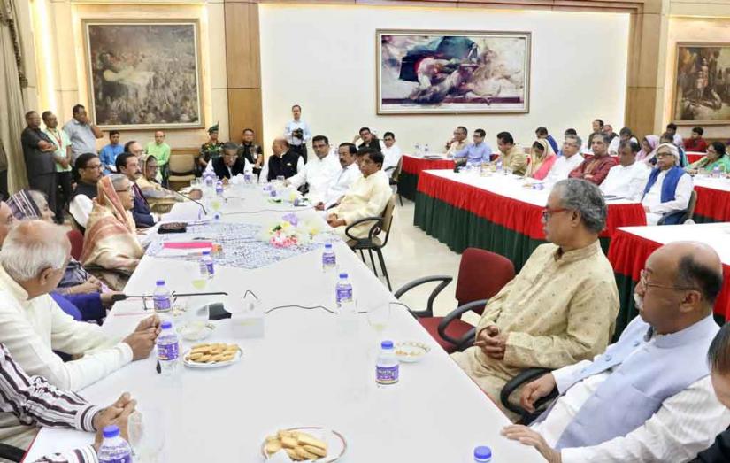 Prime Minister and Awami League President Sheikh Hasina addresses a meeting of the party’s Central Working Committee meeting at the Ganabhaban, Saturday, Sept 14, 2019. FOCUS BANGLA