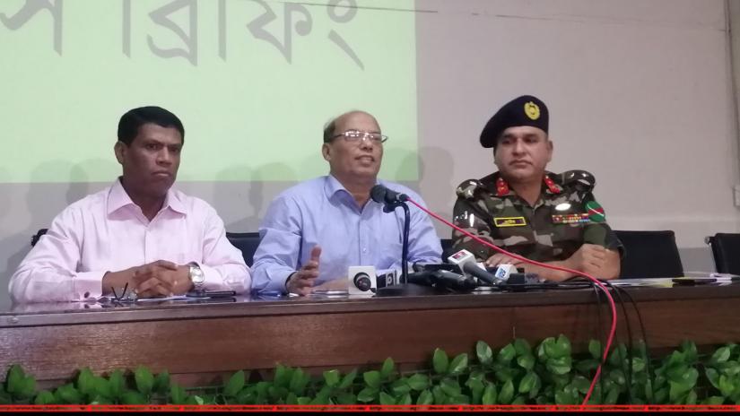 Mohammad Saidul Islam, director general of the Election Commission’s National Identity Registration Wing, speaks to media at the EC’s Agargaon office in Dhaka on Monday (Sept 16)