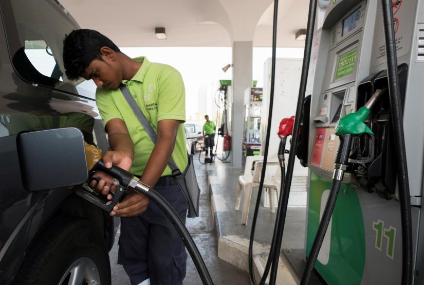 A worker fills fuel at a gaz station in Kuwait city, Kuwait September 16, 2019. REUTERS
