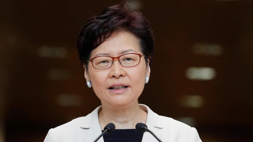 Hong Kong`s Chief Executive Carrie Lam attends a news conference in Hong Kong, China Sept 17, 2019. REUTERS