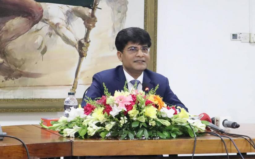 An additional secretary Mokabbir Hossain, who becomes the first public servant to serve as the Biman`s managing director and chief executive officer, speaking to the media on his first day of joining the office on Wednesday (Sept 18).