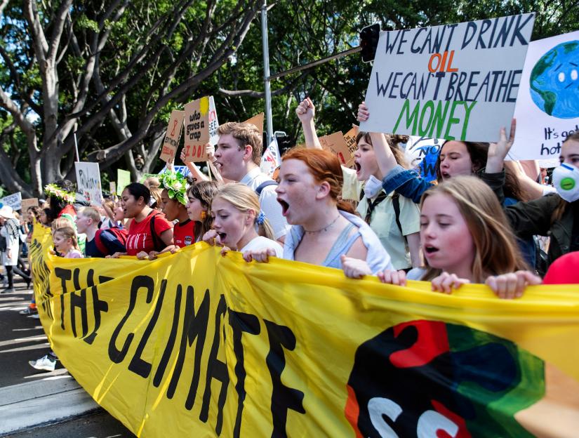 People take part in a protest to call for action on climate change in Sydney, Australia, September 20, 2019. REUTERS