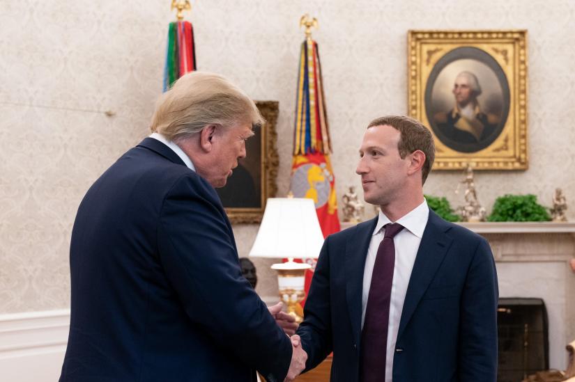 Donald Trump with Mark Zuckerberg at the Oval office