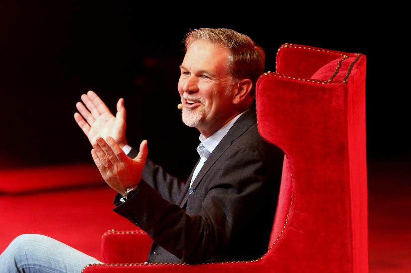 FILE PHOTO: Reed Hastings, co-founder and CEO of Netflix, gestures during an event of the Fundacion Telmex Mexico Siglo XXI (Telmex Foundation Mexico XXI Century) in Mexico City, Mexico, September 6, 2019. REUTERS