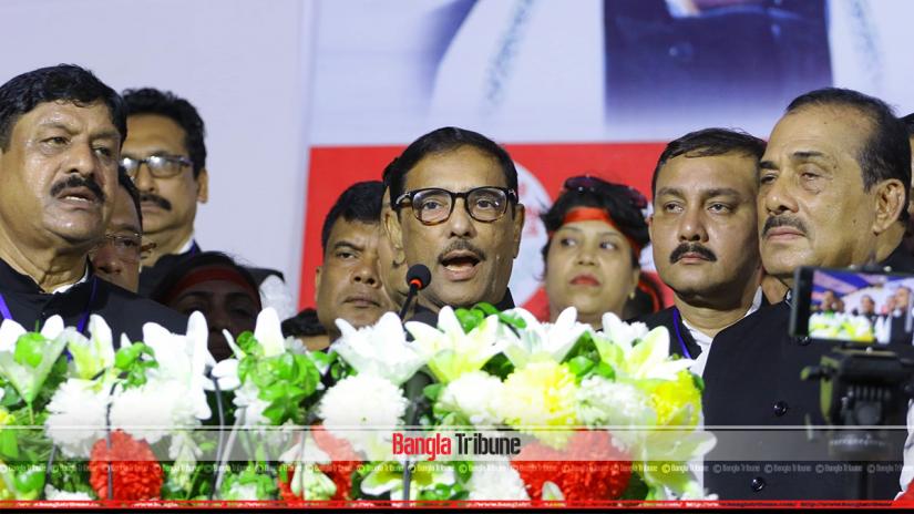 Road Transport and Bridges Minister Obaidul Quader addressing an audience at a program organised by Awami League district unit in Cox’s Bazar on Saturday (Sept 21).