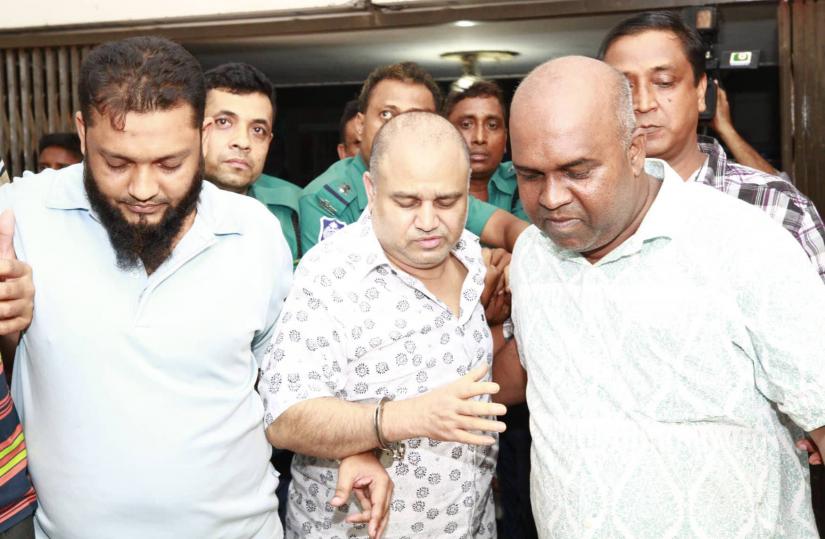SM Golam Kibria Shamim, a top government-listed contractor, is seen escorting to the court in Dhaka on Saturday (Sept 21).