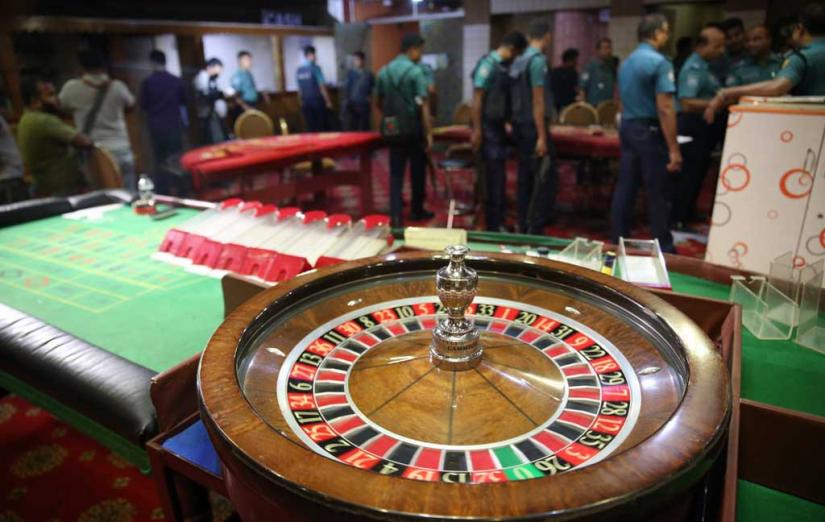 A roulette table is seen at the Dilkusha Sporting Club on Sunday (Sept 22) when police carried out simultaneous raids at four clubs at Dhaka`s Motijheel. Photo/Syed Zakir Hossain