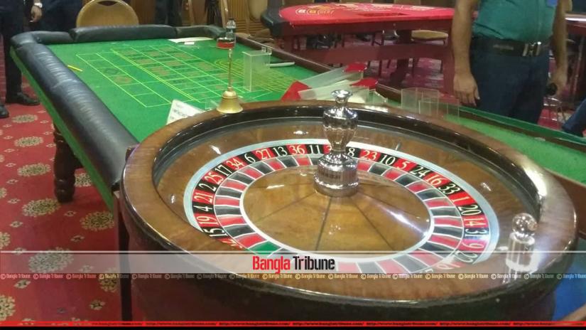 A roulette is seen at the Dilkusha Sporting Club when police carry out simultaneous raids at four clubs at Dhaka`s Motijheel.