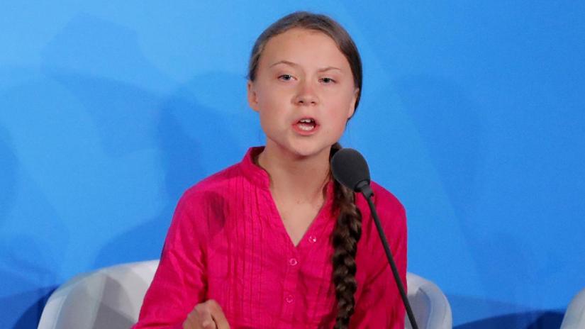 16-year-old Swedish Climate activist Greta Thunberg speaks at the 2019 United Nations Climate Action Summit at U.N. headquarters in New York City, New York, US, Sept 23, 2019. REUTERS