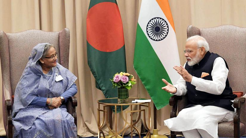 Bangladesh Prime Minister Sheikh Hasina had a meeting with her Indian counterpart Narendra Modi at the Bilateral Meeting Room of the Lotte New York Palace Hotel in New York on Friday (Sept 27). FOCUS BANGLA