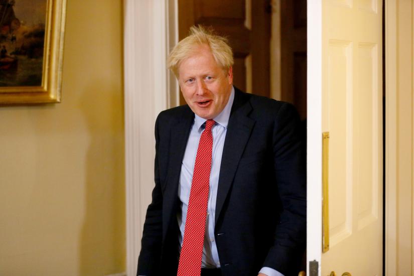Britain`s Prime Minister Boris Johnson is seen ahead of the meeting with European Parliament President David Sassoli, at Downing Street, in London, Britain October 8, 2019. Pool via REUTERS