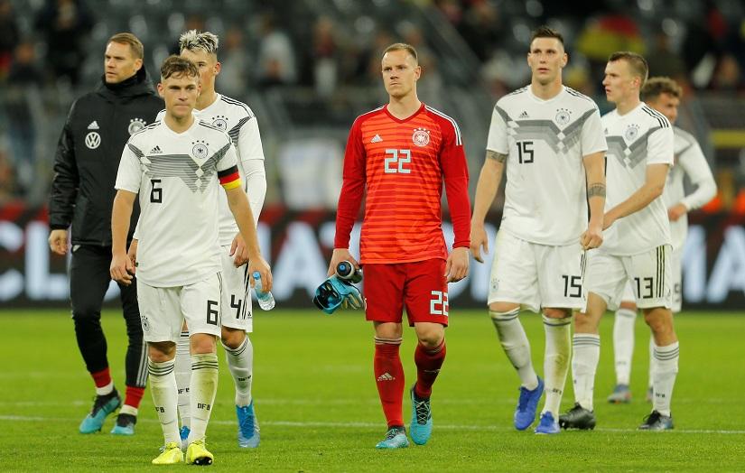 Soccer Football - International Friendly - Germany v Argentina - Signal Iduna Park, Dortmund, Germany - October 9, 2019 Germany`s Marc-Andre ter Stegen looks dejected with team mates after the match REUTERS