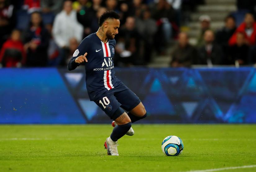 Ligue 1 - Paris St Germain vs Angers - Parc des Princes, Paris, France - October 5, 2019 Paris St Germain`s Neymar scores their fourth goal REUTERS