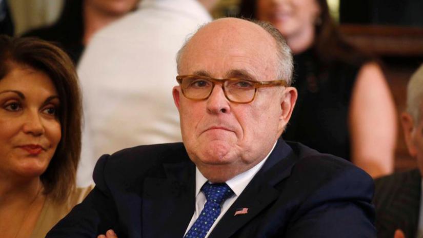 FILE PHOTO: Rudy Giuliani is seen ahead of US President Donald Trump introducing his Supreme Court nominee in the East Room of the White House in Washington, US, Jul 9, 2018. REUTERS