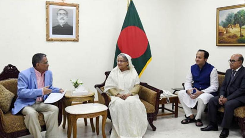 UGC led by its Chairman Professor Dr Kazi Shahidullah called on Prime Minister Sheikh Hasina on Oct 17, 2019. Photo: BSS