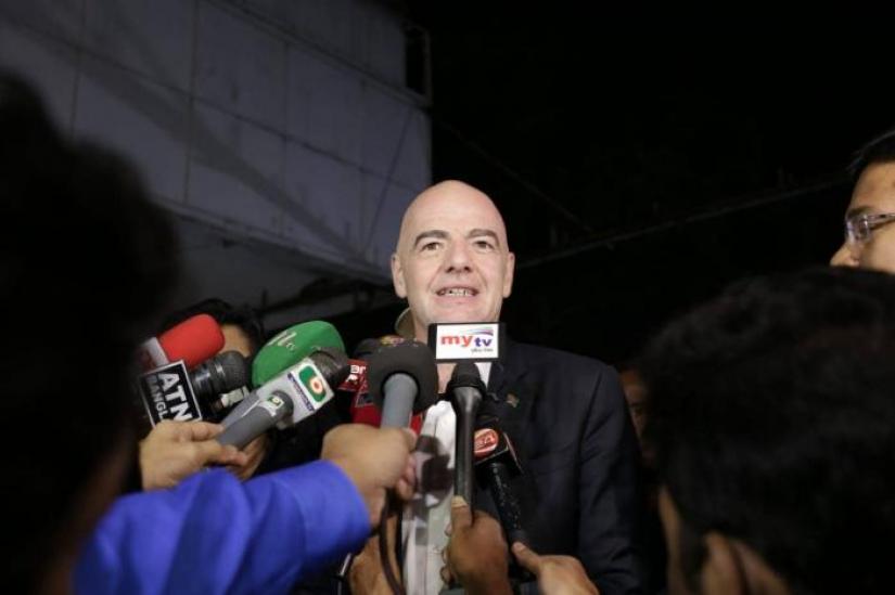 FIFA Gianni Infantino stepped into Hazrat Shahjalal International Airport in Dhaka on Thursday (Oct 17) to a thronging crowd.