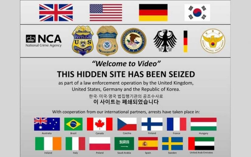 The seized Welcome to Video website in an image courtesy of the U.S. Department of Justice. REUTERS/