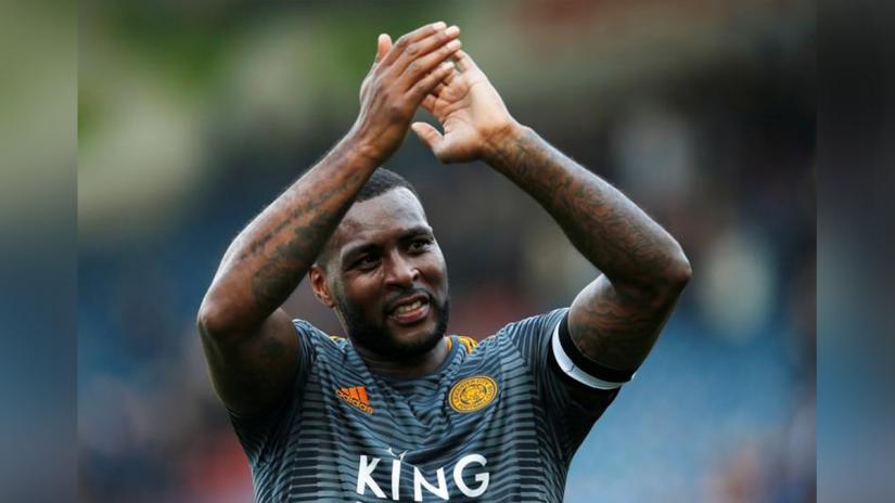FILE PHOTO: Soccer Football - Premier League - Huddersfield Town v Leicester City - John Smith`s Stadium, Huddersfield, Britain - Apr 6, 2019 Leicester City`s Wes Morgan celebrates after the match Action Images via Reuters