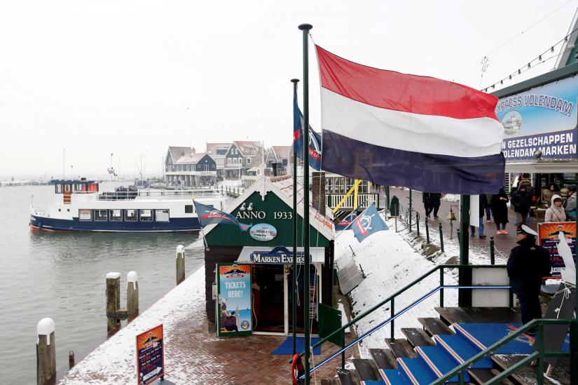 FILE PHOTO: A Dutch flag in the port of Volendam near Amsterdam, Netherlands February 11, 2017. REUTERS