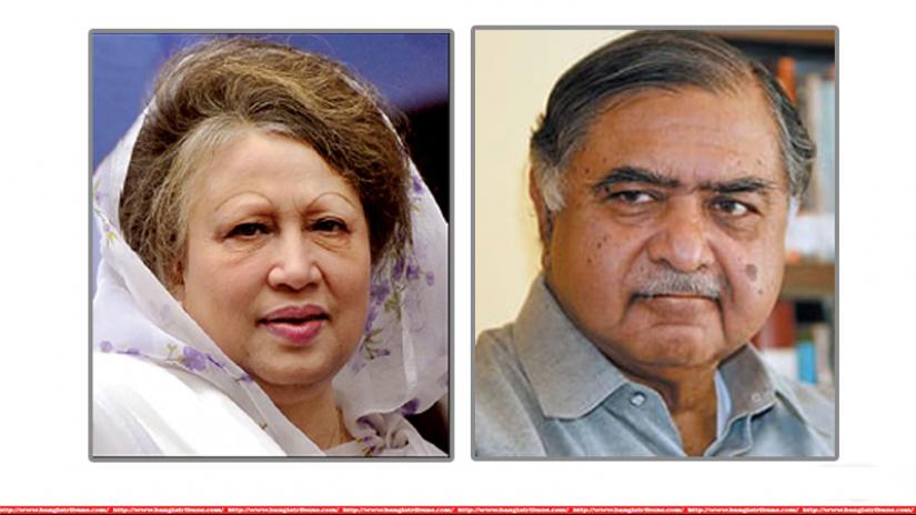 Combination of photos shows BNP chief Khaleda Zia and Gono Forum and Jatiya Oikya Front chief Kamal Hossain