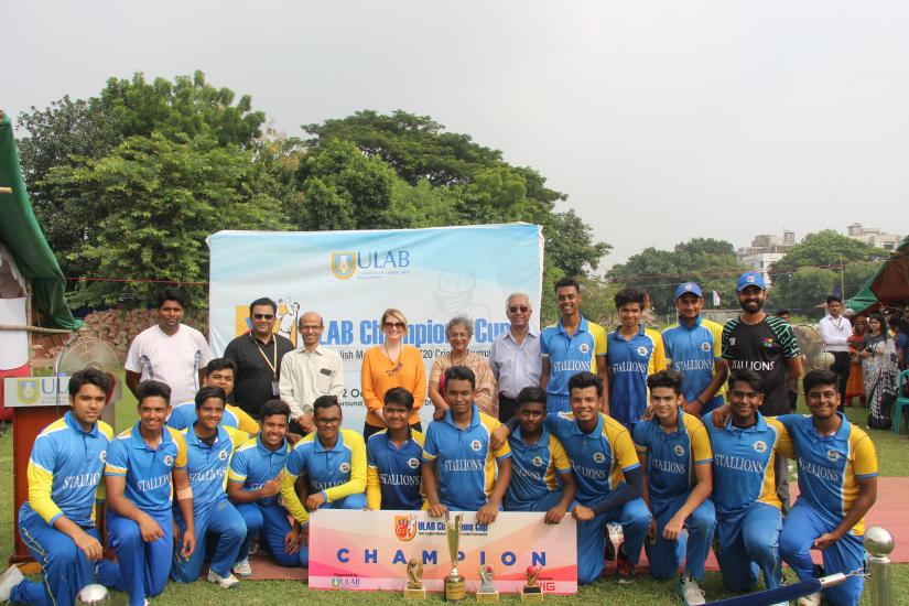 Scholastica School became the champion in the final match of the ULAB Champions Cup 2019, the Inter-English Medium School T20 Cricket Tournament