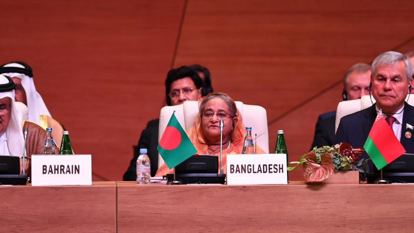 Prime minster Sheikh Hasina at the general debate of 18th NAM Summit on Saturday, October 26, 2019. PID
