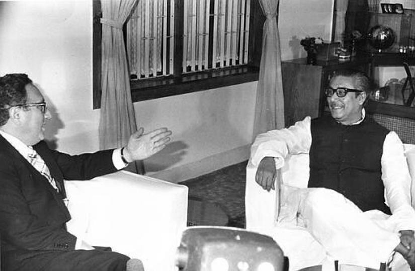 Father of the Nation Sheikh Mujibur Rahman with Henry Kissinger.