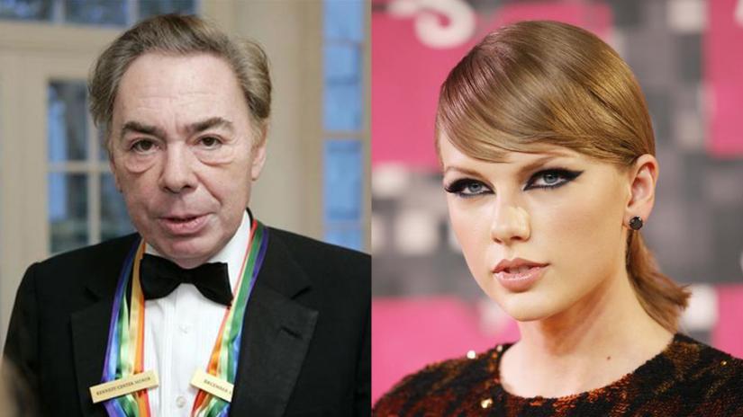 Combination of Reuters file photos show Andrew Lloyd Webber and Taylor Swift.