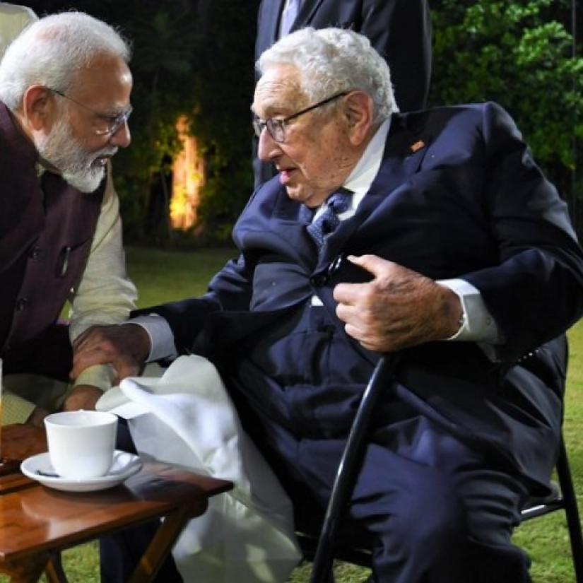 Henry Kissinger with Narendra Modi
