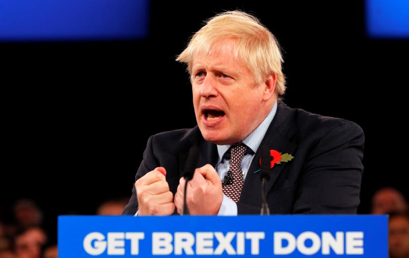 Britain's Prime Minister Boris Johnson speaks during an event launching the Conservative Party's general election campaign in Birmingham, Britain, November 6, 2019. REUTERS/