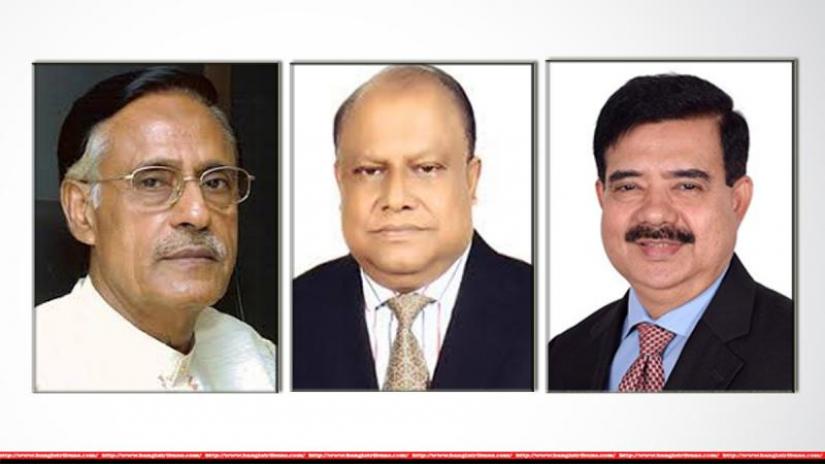  The combination of photos show Liberal Democratic Party (LDP) chief Oli Ahmed, Secretary General Redowan Ahmed and Shahdat Hossain Selim.
