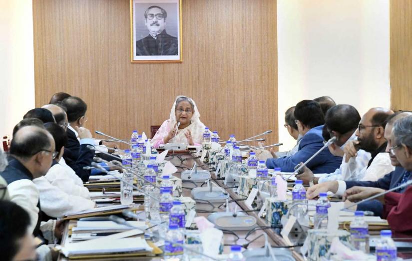 Prime Minister Sheikh Hasina addresses cabinet meeting at the Bangladesh Secretariat on Monday, November 11, 2019 PID