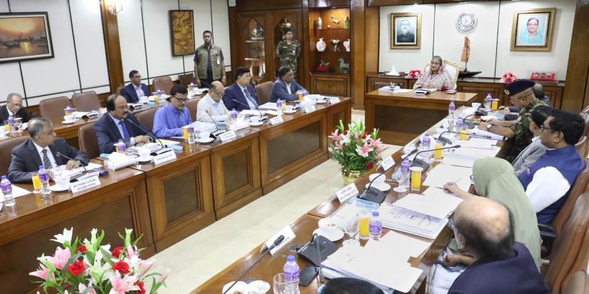 Prime Minister Sheikh Hasina presides over the 34th meeting of the board of governors of Bangladesh Export Processing Zones Authority (BEPZA) at the Prime Minister’s Office in Dhaka on Tuesday (Nov 12). Sheikh is also chairperson of BEPZA Board of Governors. FOCUS BANGLA